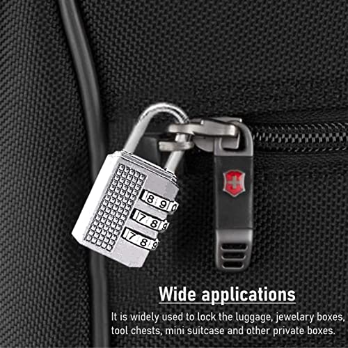 SYGA-3-Digit-Combination-Padlock-Black-Number-Luggage-Travel-Code-Lock-Silver-Grey-Pack-of-2