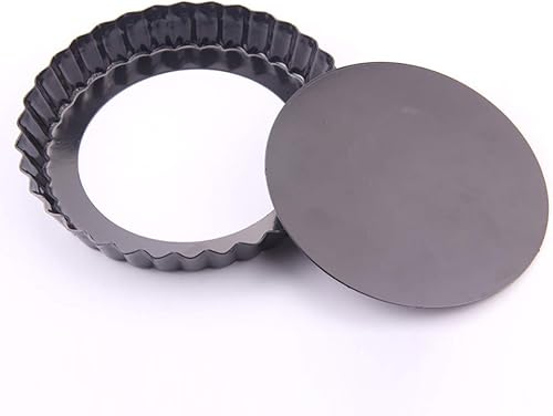 UTENEW Molde antiadherente para tartas con parte inferior extraíble de aluminio redondo para tartas, latas de 6 pulgadas para horno, cocción