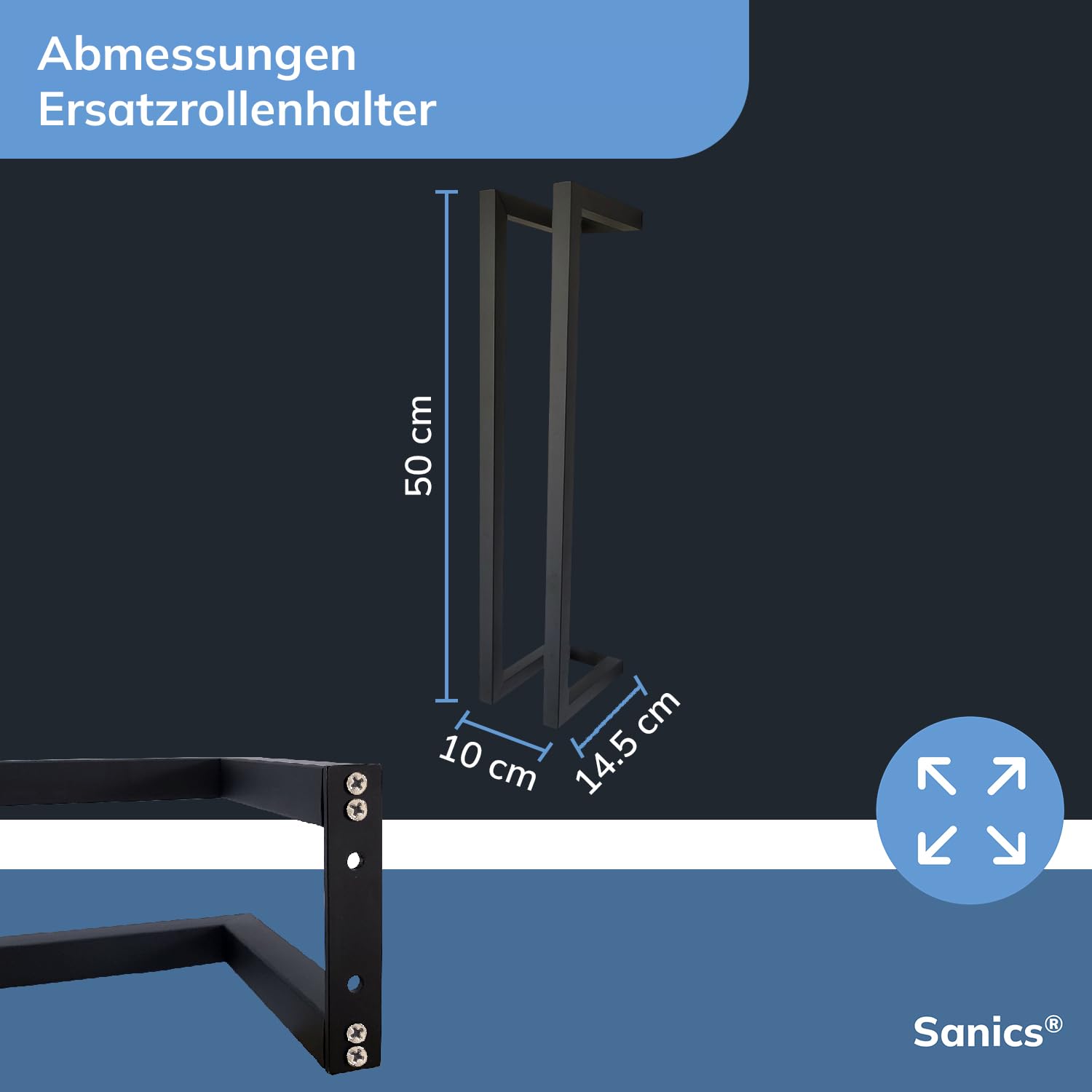 Ersatzrollenhalter Schwarz - Rollenhalter - Toilettenpapierhalter Hängend - Toilettenpapierhalter für 4 Rollen - Ersatzrollenhalter
