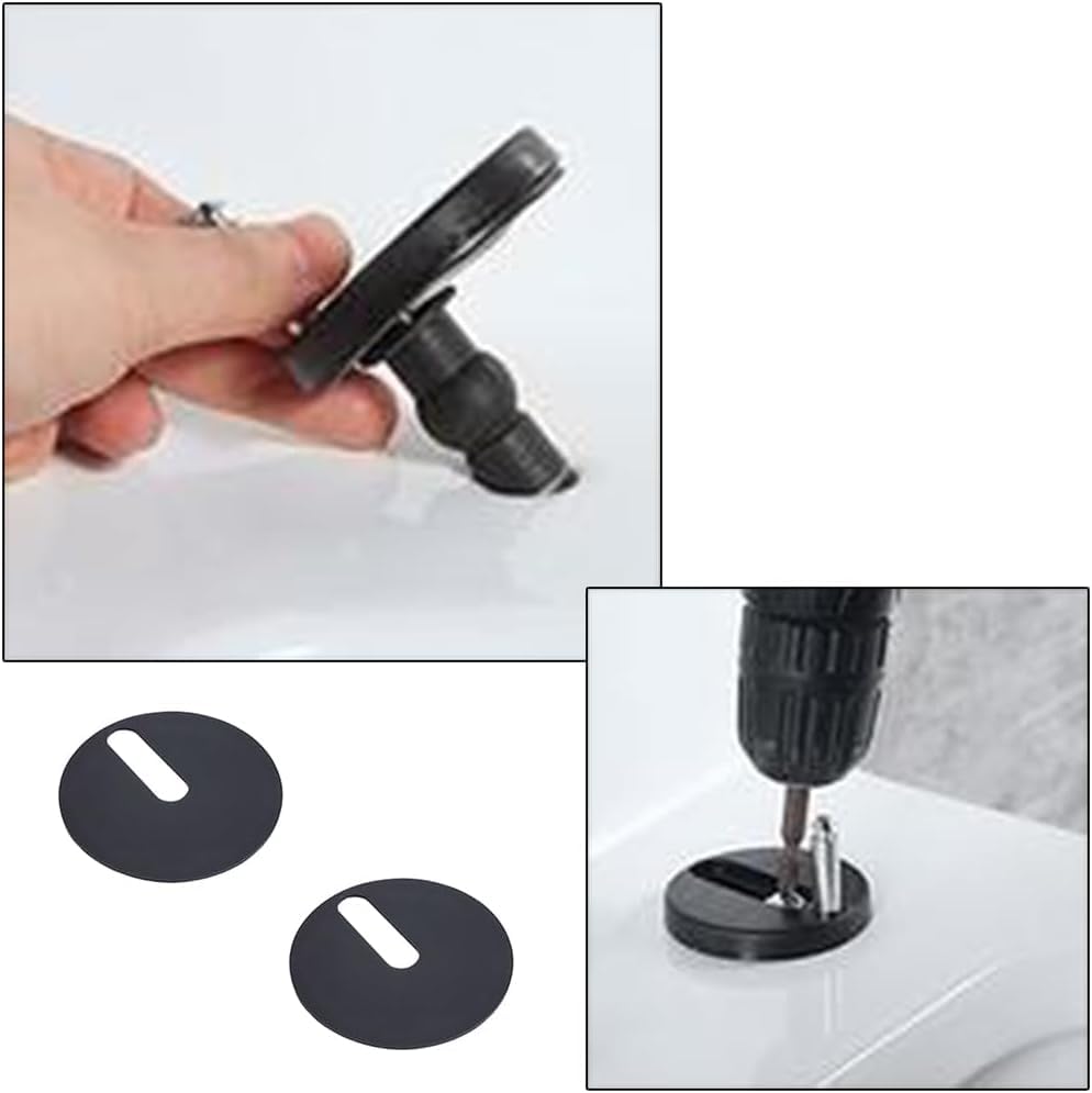 12pcs 40mm Diameter Non-Slip Toilet Hinge Base Plate Washer Fixings Round Toilet Hinge Silicone Rubber Pad Replacement Set - Image 3
