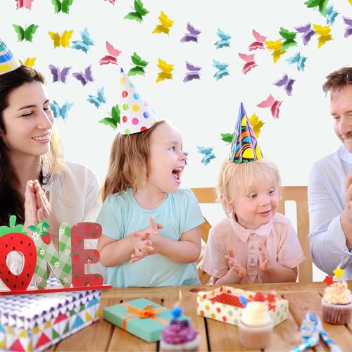 Image of BEISHIDA 5 Pieces 3D Colorful Butterfly Paper Garland Hanging Decorative Banner for Home Ceiling Decor Birthday Party Baby Shower Wedding Theme Showcase Decoration Supplies Total 393 Inch Length