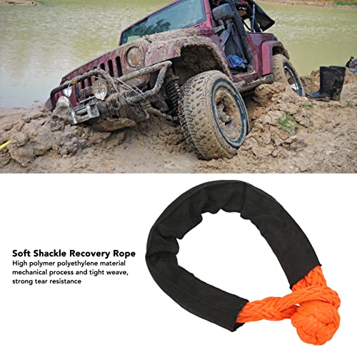 Harpra 8mm Soft Shackle Recovery Rope, Orange Portable Lightweight UV Resistant, Compatible with Boating Camping Climbing ATV SUV and Off Road Vehicle