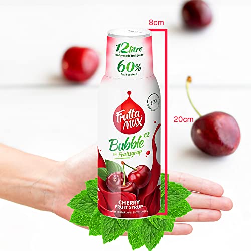 FruttaMax Light - Low Carb - Fitness Syrup | Zero Sugar | with Stevia | 60% Fruit Content 500ml (Cherry - Light)