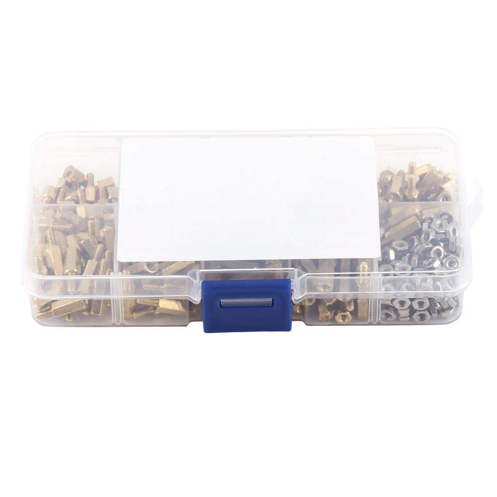 Brass Standoff, 360pcs M2.5 Brass Male-Female Standoff and Stainless Steel Hex Nuts Assortment In Box for Replaceable Parts-image-0