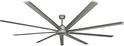 Liberator WiFi 96 pulgadas Ventilador de techo inteligente de níquel cepillado para interiores y exteriores y control remoto