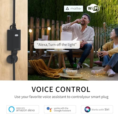 Image of Minoston Outdoor Smart Plug, Solid WiFi Outlets, Remote Control, Waterproof, Compatible with Alexa Google Assistant, No Hub Required, Black (MP22W)