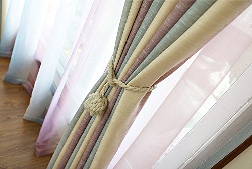 Melaluxe CT-BALL-BEIGE-2 Pack Curtain Tiebacks - Heavy Duty Curtain Rope Tieback, Handmade Rural Decorative Curtain Holdbacks  thumb #5