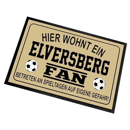 Fußmatte für Fußball Fans | Türmatte mit Spruch | 60x40cm | Hier wohnt ein Elversberg Fan - Betreten an Spieltagen auf eigene Gefahr! | für innen und außen | Vorleger für die Haustür / Flur Fußmatte für Fußball Fans | Türmatte mit Spruch | 60x40cm | Hier wohnt ein Elversberg Fan - Betreten an Spieltagen auf eigene Gefahr! | für innen und außen | Vorleger für die Haustür / Flur
