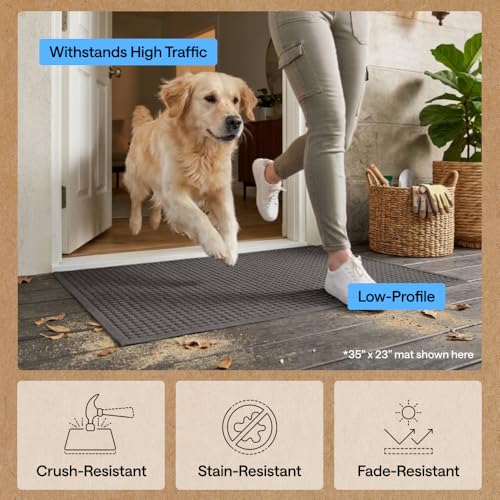 Image of GORILLA GRIP Ultra Absorbent Front Door Mat Outside Entrance, 72x24, Traps Dirt and Moisture, HydroABSORB Indoor Outdoor Doormat Holds 2.75 Cups Water, Stain and Fade Resistant Welcome Mat, Charcoal