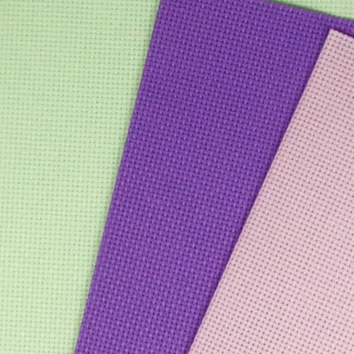 Image of KCS 3 pc of 12 inch x 18 inch(30cmx45cm) 16CT Counted Cotton Aida Cloth Cross Stitch Fabric (Lavender+Pink+Light Green)