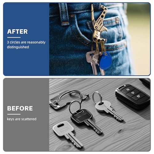 Image of Heavy Duty Key chain, Carabiner Clip Keychain with Bottle Opener, 3 Key Rings for Car Keys, Metal Secure Snap Lock, Family Present for Men and Women(Bronze,1-Pack)