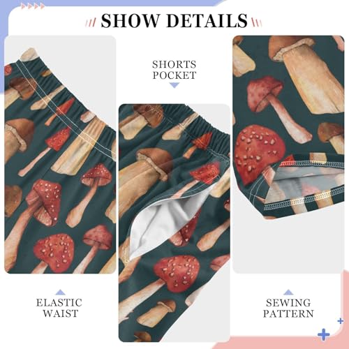 Red Mushroom Boys Long Pants Soft Trousers Elastic Waist Kids Lounge Bottoms with Pockets S-XL4