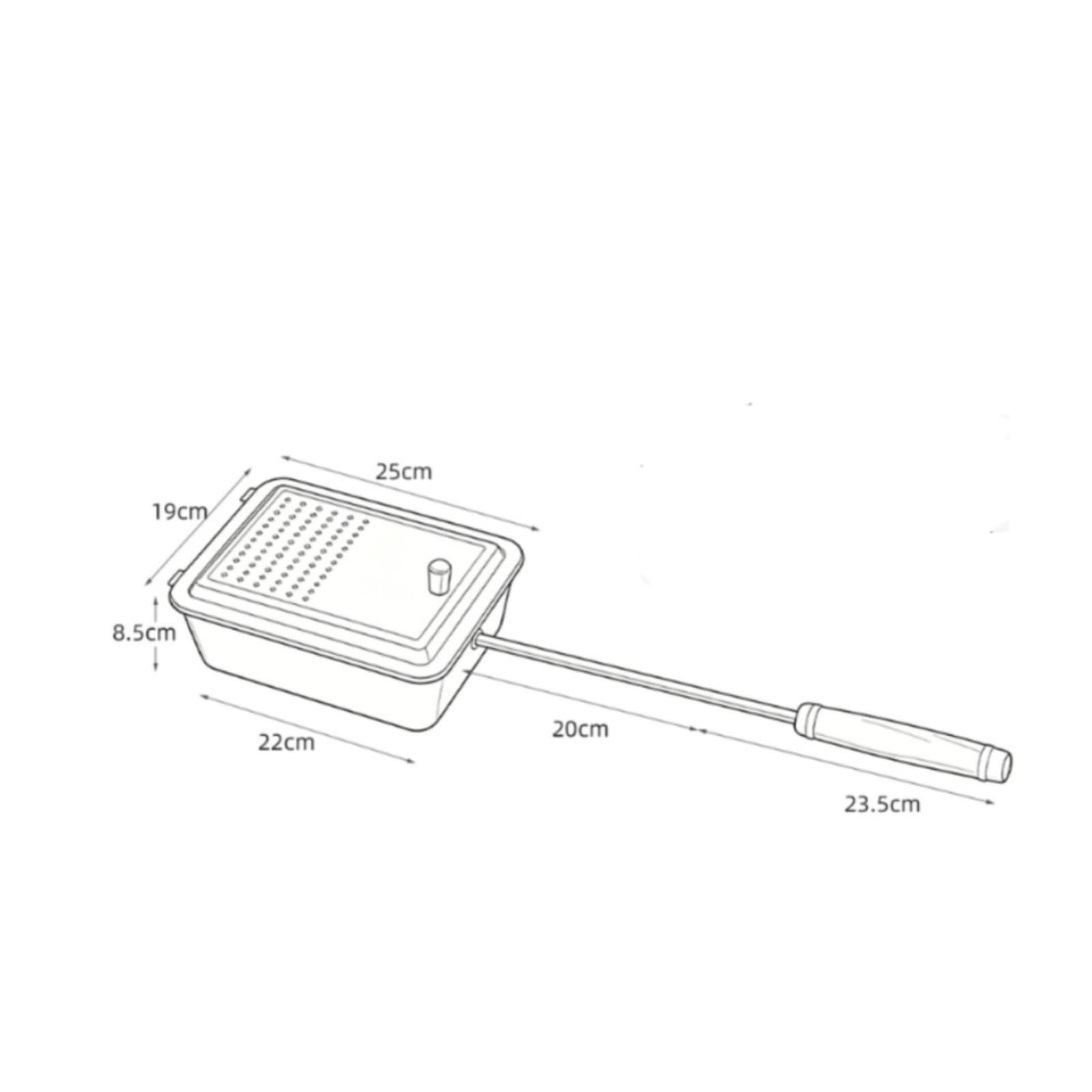 MERIGLARE Poêle à Frire Camping avec Couvercle Haché Poêlon en Fer avec Revêtement Antiadhésif et Poignée en Hêtre Plat Cuisson Portable avec Sac Rangement Adapté aux Camping