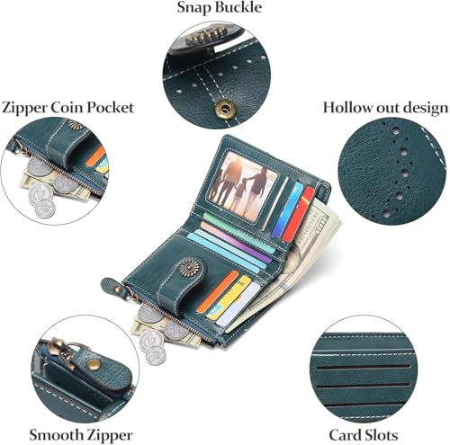Small Leather Wallet for Women Ladies Credit Card Holder RFID Blocking Womens Mini Bifold Pocket4
