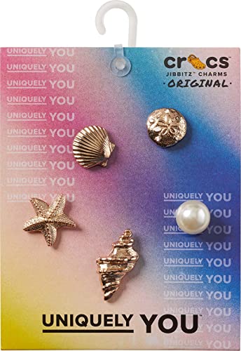 Image of Crocs Unisex's Jibbitz Shoe Gold Multi Pack, Bling Charms, Holiday at The Sea, 5 Pack
