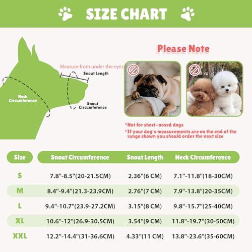 Maulkorb Mittlere/für große Hunde,Fressschutz Hund, Verstellbarer Atmungsaktiver Maulkorb für Haustiere,Anti-Kau-Mundschutz für Hunde,Passendes Hundehalsband(L)