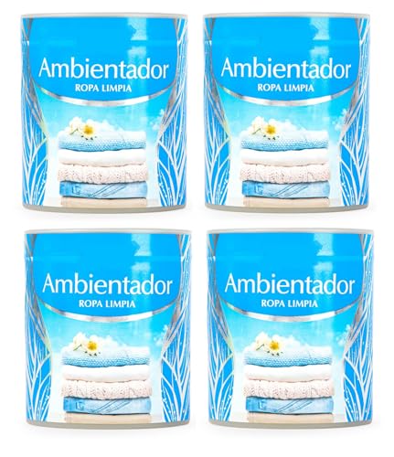 PCMOVILES Ambientador de Gel Ropa Limpia 95 g – Pack de 4 Unidades – Larga Duración – Frescor para Casa, Habitación, Armario, Coche – Aroma Frutal Dulce