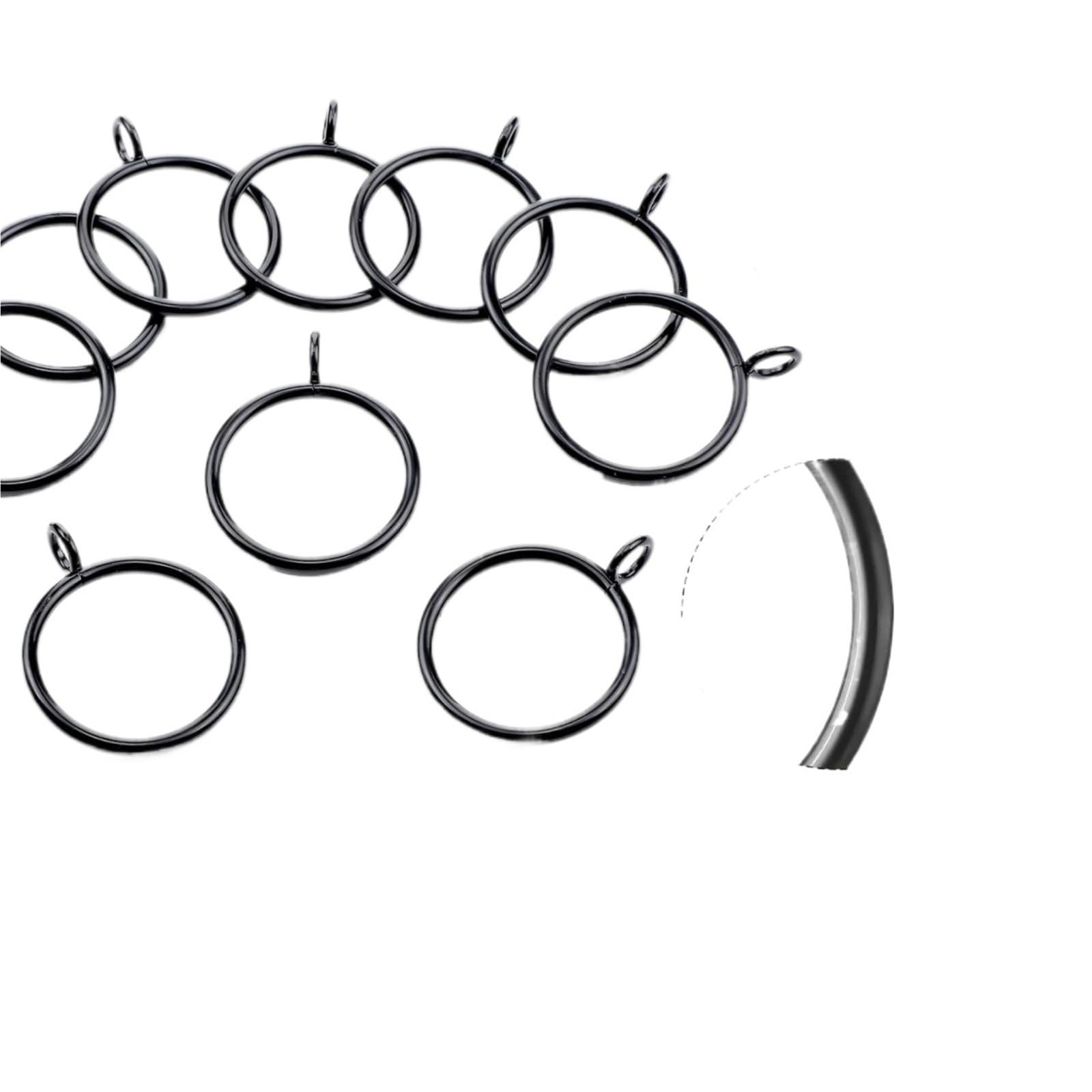 Shower Curtain Rings 50 Pcs Metal Curtain Rings with Eyelet for Drapery Clips Hooks for Sliding Window Bathroom Door(Silver-50pcs,Diameter 4.5cm)