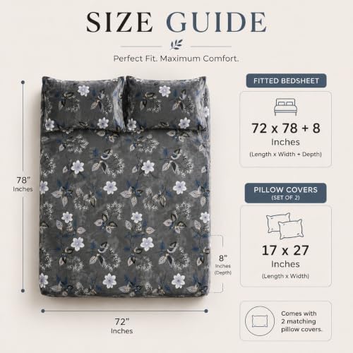 Image of HOMEKART 280 GSM Warm Fitted Bedsheet for Double Bed, Soft Winter Mattress Sheet, Cozy Stretchable Fitted Bed Cover with Elastic, Comfortable & Durable Bedding, Deep Brown, Double (78 x 72 + 8)