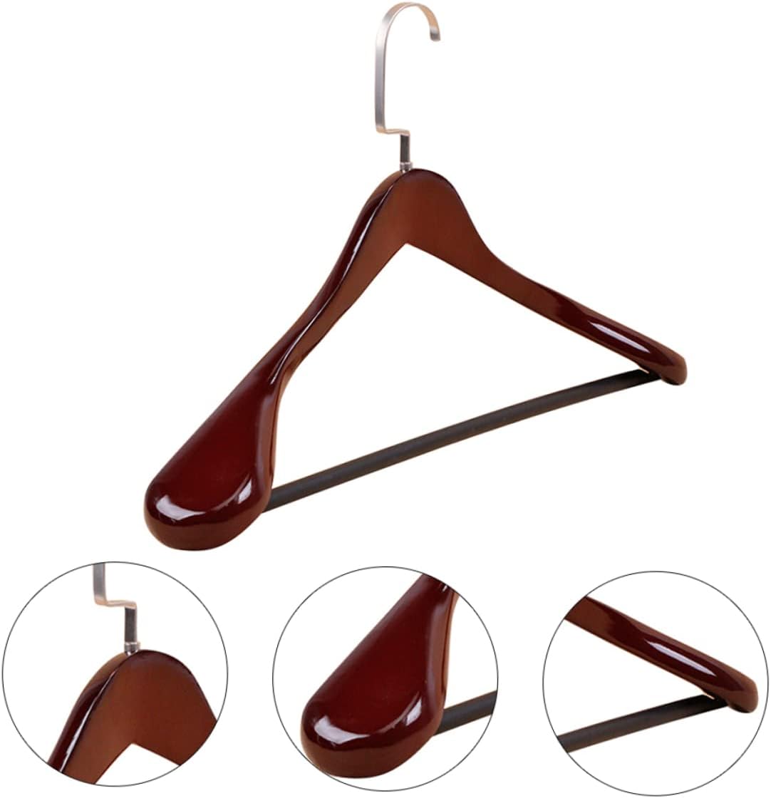 Outanaya 1pc Multi-Function Coat Hanger Thickened Suit Hanger for Dresses Jackets and Trousers Storage for Neat Home Organization Brown