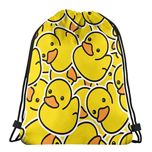 cozymoon Mochila Esportiva com Cordão, Bolsa de Academia, Estampa 3D, Amarela, 43 x 36 cm