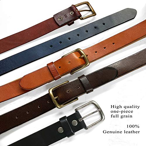 BS040-CX160 Morgan Genuine Full Grain One-Piece 100% Genuine Leather Belt Casual Belt1-1/2"(38mm) Wide3