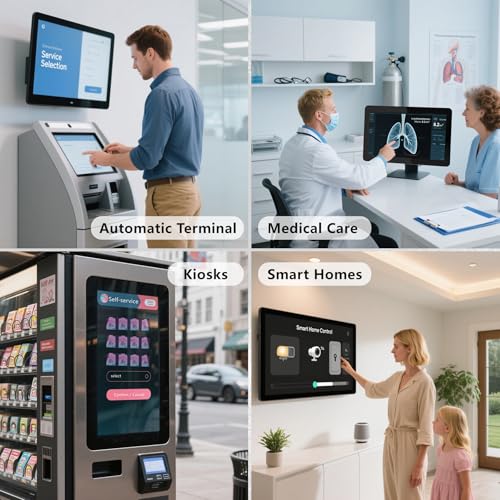 Image of 23.6 inch Fanless Industrial Panel PC,All-in-One Touchscreen Computer | IP65 Capacitive Embedded Monitor,1920x1080 FHD,Windows 10 Pro,Wifi /BT,for Kiosks,Factory Automation(Core i5-1235U,16G+256G)