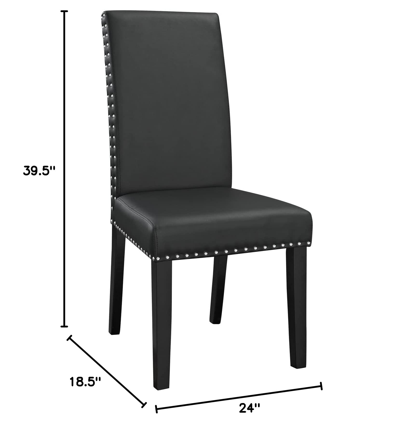 Modway Parcel Faux Leather Upholstered Parsons Dining Side Chair in Black