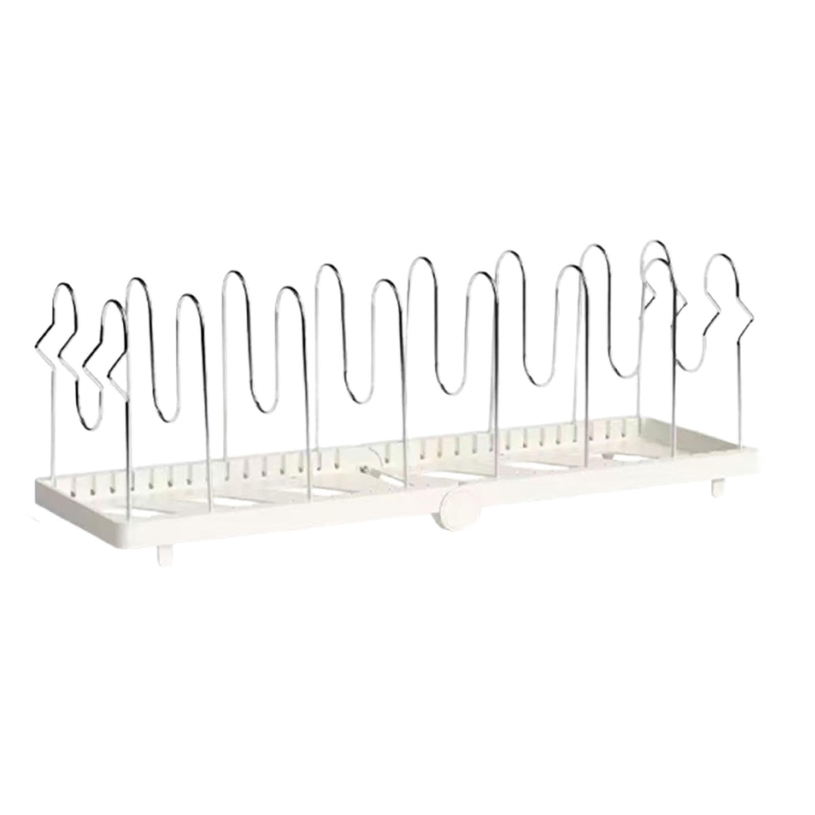 Amagogo Organizzatore per pentole e padelle, Organizzatore per teglie da forno, Supporto per pentole, Supporto per coperchi di pentole, Griglia per pentole, Bianco