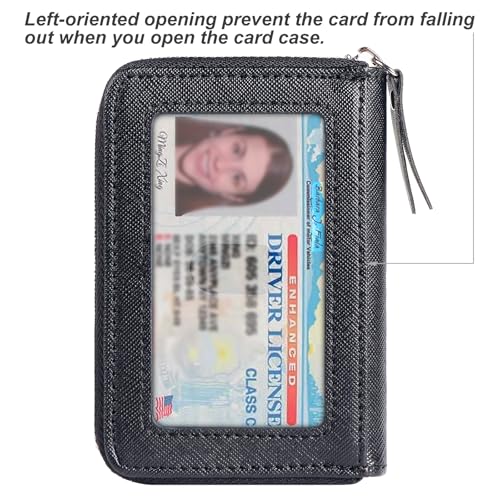 Image of Credit Card Wallet, RFID Card Case Wallet, Zipper Card Cases Holder for Men Women, RFID Blocking, KeyChain Wallet, Compact Size Card Organizer Case for Women