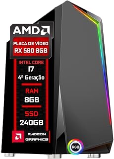 PC Gamer Blue PC Intel Core i7 (4ª Geração) 8GB SSD 240GB RX 580 8GB - FONTE 750W