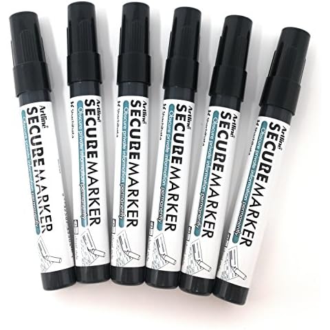 IMPRINT360 Secure Marker Redacting Pen, (6-Markers) Perfect for Blacking out Private Information ( Cover
