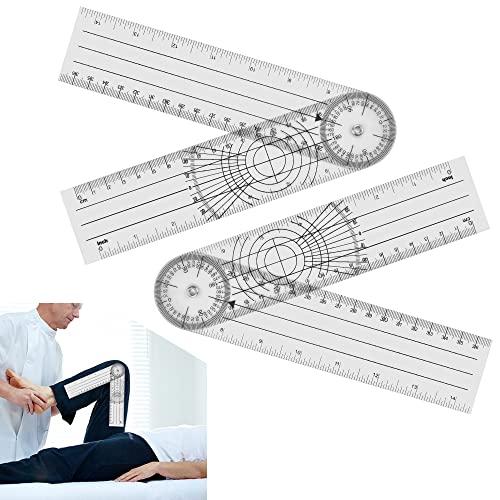 PERFETSELL 2 Pcs Goniómetro Fisioterapia 14pulgadas/36cm Goniometro Articular Medidor de Ángulos 360 °Goniómetro Ortopédico Manual para Calcular Rodilla Hombro Cadera Codo para Fisios Hacer Prácticas
