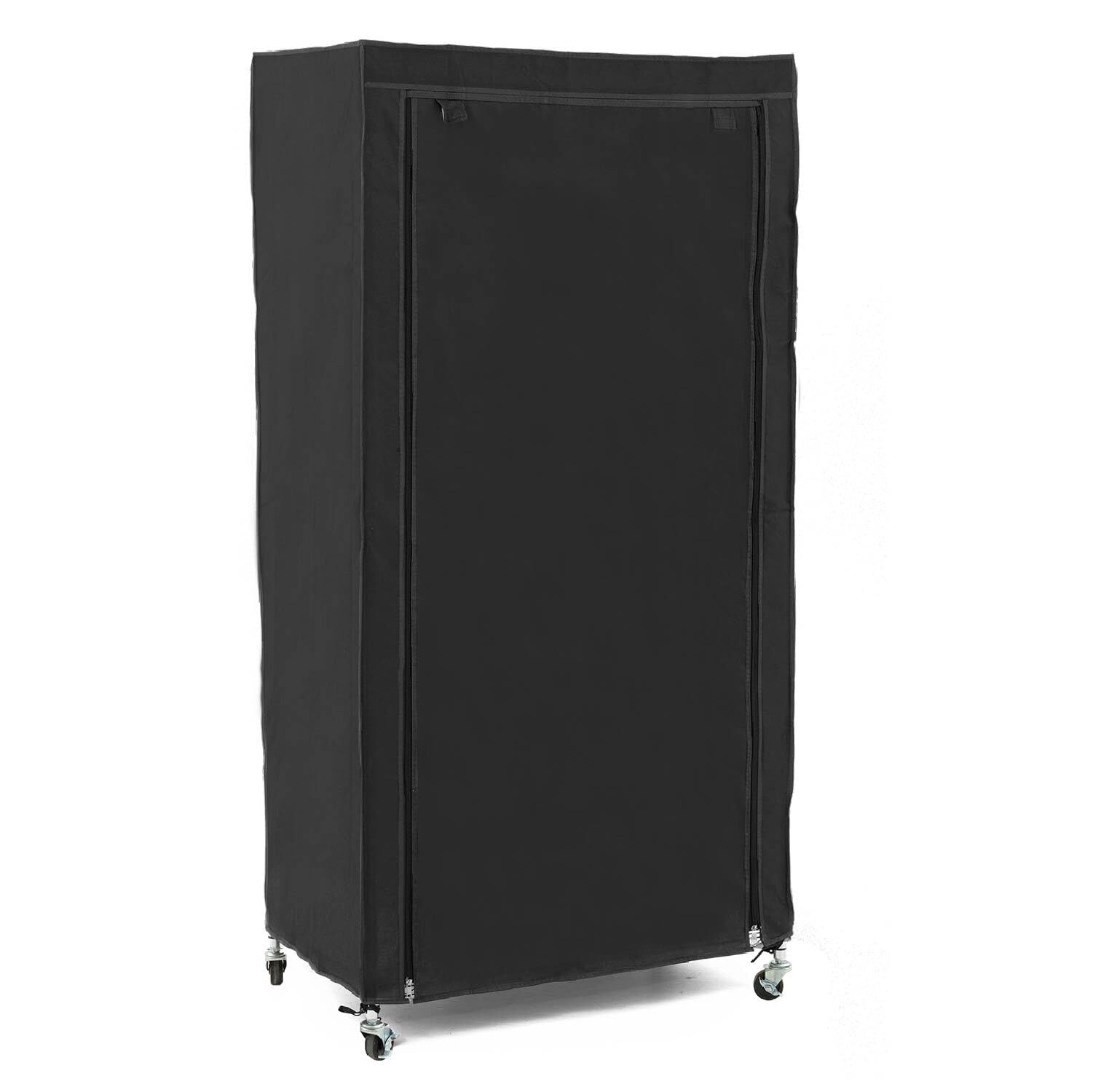 art moon Buffalo Grey garderobekast op wielen, stevige kledingroede met 2 planken en stoffen hoes, hangende organizer voor kleding