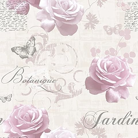 Muriva Botanical Garden Wallpaper Roll - Pink Cover