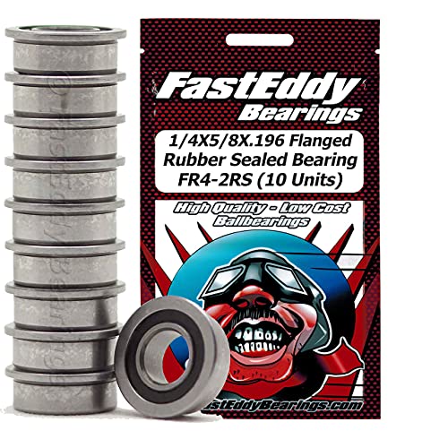 FastEddy Bearings 1/4X5/8X.196 Flanged Rubber Sealed Bearing FR4-2RS (10 Units) -  TFE6993