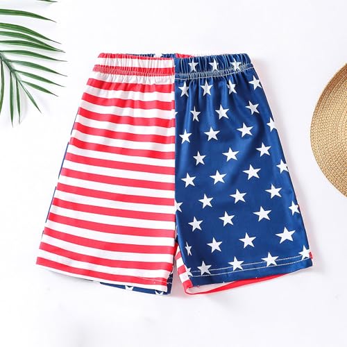 Toddler Boys Athletic Shorts American Flag Cotton Basketball Running Shorts Kids Striped Jogger Pants Summer Clothes3