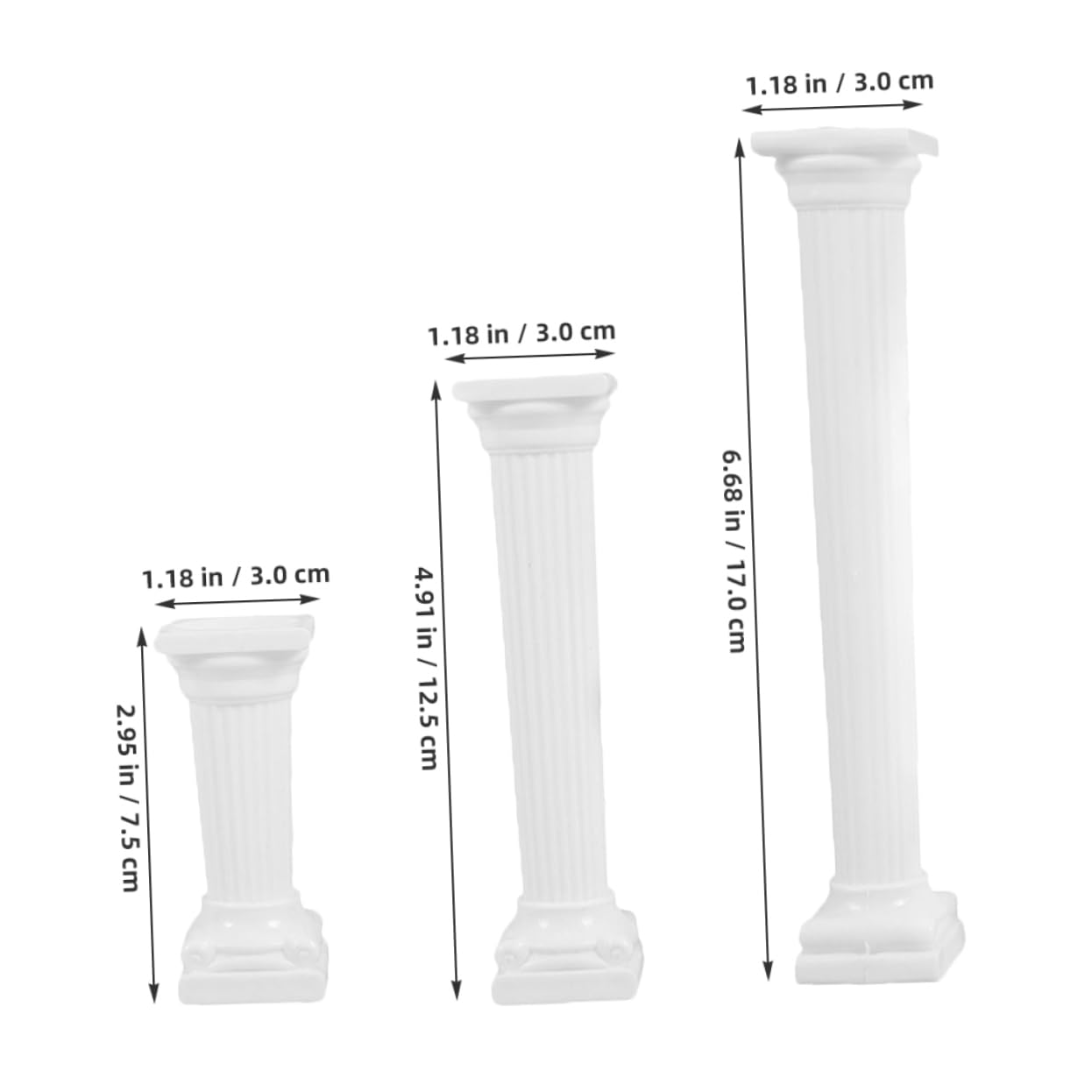 Ipetboom 24pcs Roman Column Cake Pillars Plastic Tiered Support Rods for Wedding and Birthday Cake Displays Multi Decorative for Elegant Events