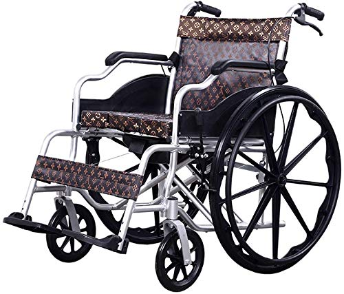 車椅子 ブレーキ付 自走式 車いす 軽量アルミ製 ブレーキで移動しやすいリハビリテーション患者、厚いアルミニウム合金車椅子、高齢者スクーターに適したポータブル折りたたみ輸送医療