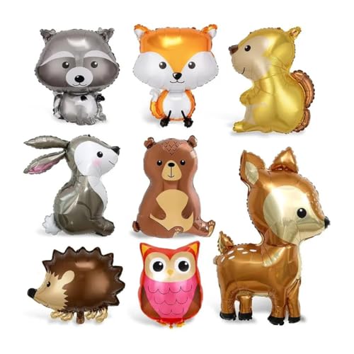 8 unidades balões animais da selva, balões de animais de hélio, balão de papel de alumínio animal, decoração de festa de aniversário para crianças
