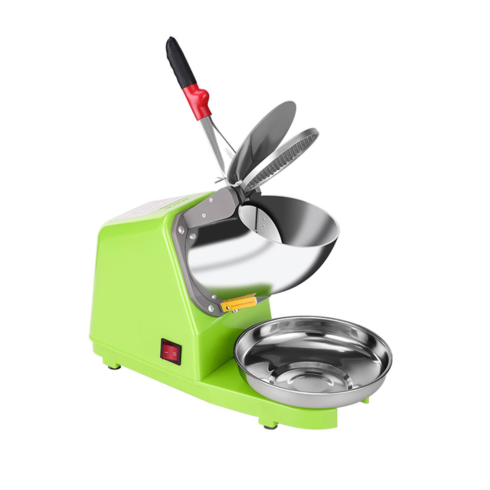 ZHJOPP Ice Shaver Machine, Electric Dual Blades 300W, 2200 RPM, Stainless Steel Ice Crusher, Snow Cone Maker for Home or Commercial Use (Green)