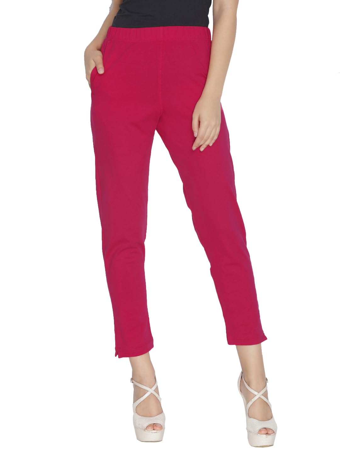 Lyra Women Solid Premium Cotton Kurtipant | Mid-Waist | Fashionwear