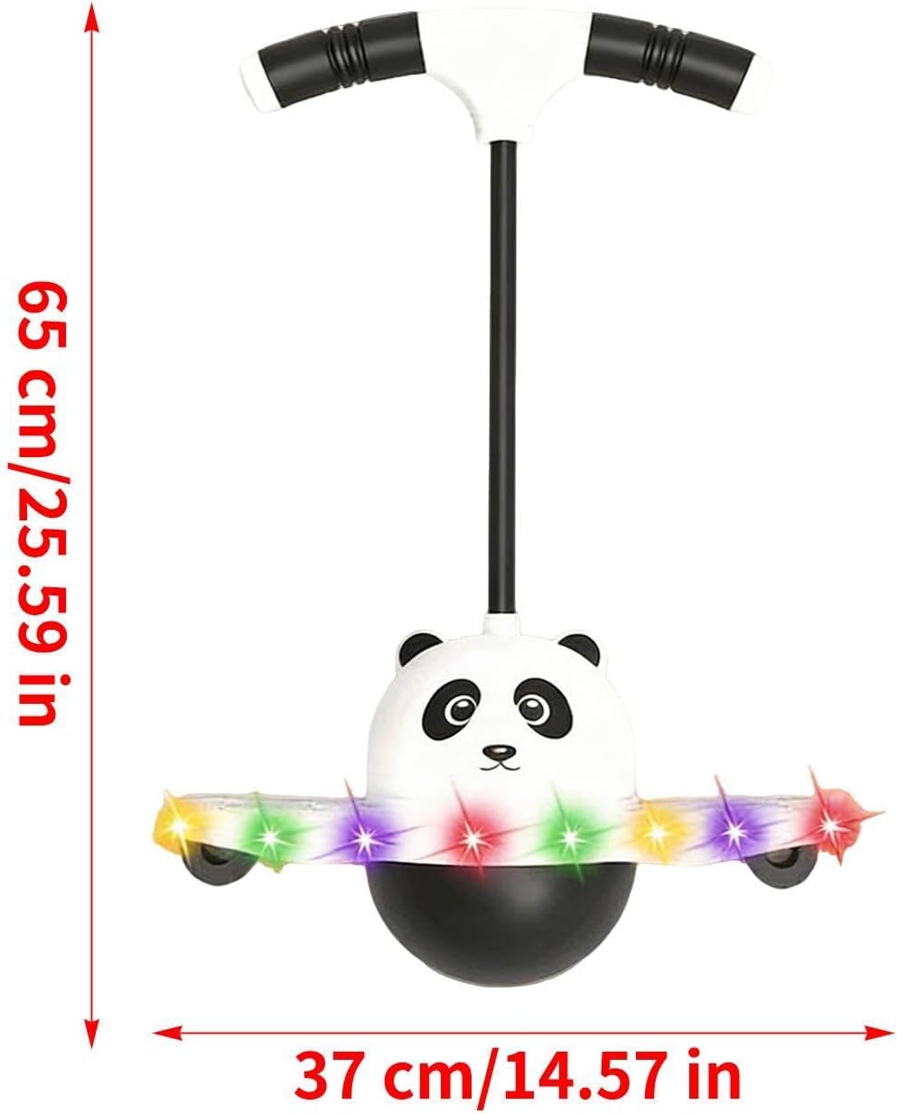 Glowing Balance Jumping Ball, Balance Training Jumper Ball, Jumping with Handle and Anti Slip Grip, PVC with Stable Base and Elastic Bounce, Fitness Toy for Kids Teens Adults Indoor Outdoor Use