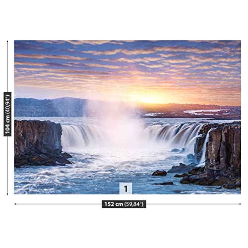 Papier Peint Cascade de Selfoss Tulup 152x104cm Décoration Murale