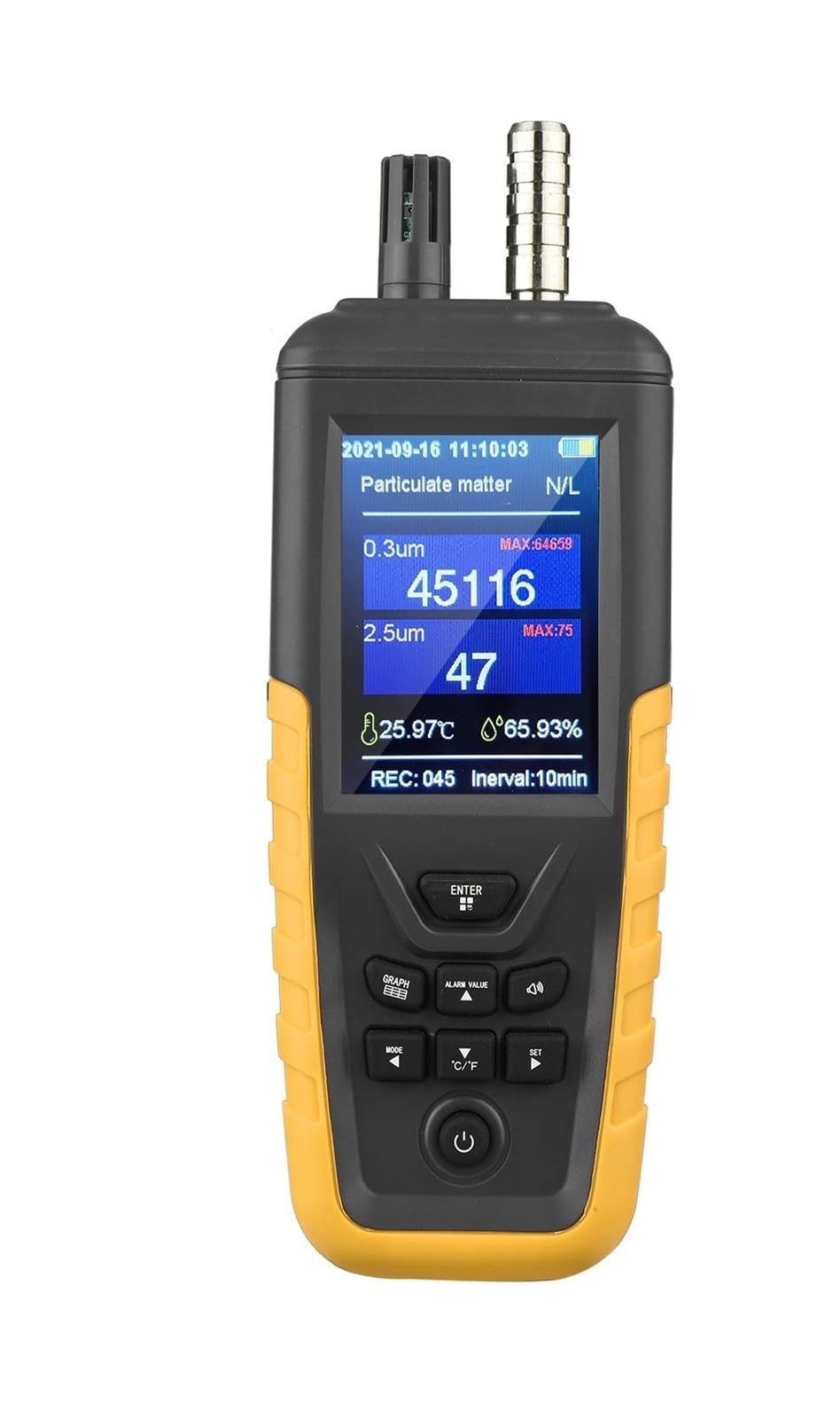 Slzjwlppa Tc-8100 Dust Particle Counter 6-Channel 0.3Um/0.5Μm/1.0Μm/2.5Μm/5.0Μm/10Um Pm2.5 Pm10 Detector With Backlight Tft Air Tester Quick Detection(Tc-8100)
