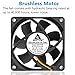 GDSTIME 12V DC 3PIN 70mm Fan, 70mm x 70mm x 25mm Brushless Cooling Fan