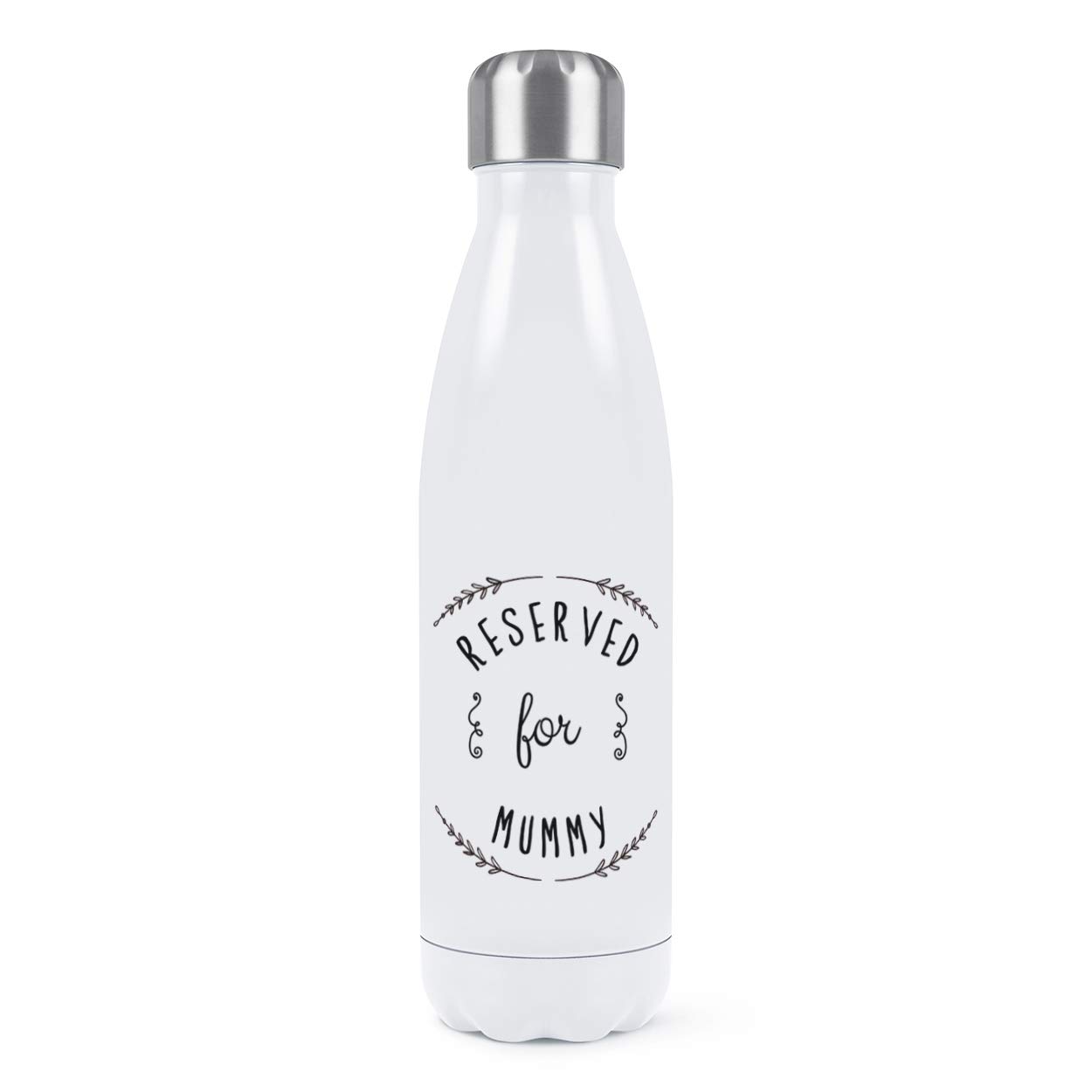 Reserved for Mummy Double Wall Water Bottle Insulated Stainless Steel Sports Drinks 500ml White
