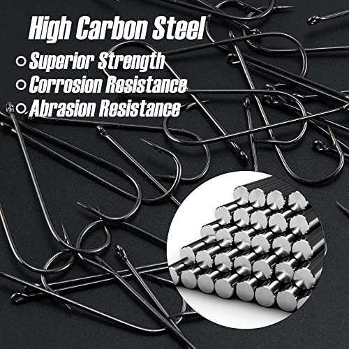 Dr.Fish 100 Pack Aberdeen Fishing Hooks Freshwater, Straight Shank Light Wire Worm Hooks for Bass/Crappie/Bream/Bluegill/Panfish - Image 5