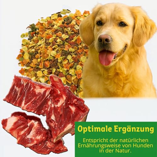 Ambiopet® getrocknete Barf Gemüseflocken für Hunde im 500g Beutel, Gemüsemischung aus Karotten, Erbsen, Roter Bete & Luzerne, reich an Nährstoffen, ohne künstliche Zusatzstoffe