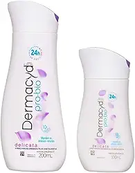 Sabonete Íntimo Dermacyd Delicata Jasmim Kit com Duas Unidades 200ml + 100ml Contra Maus Odores Equilibra o pH, Proteção 24 horas.